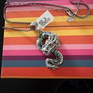 Silver necklace with a dragon